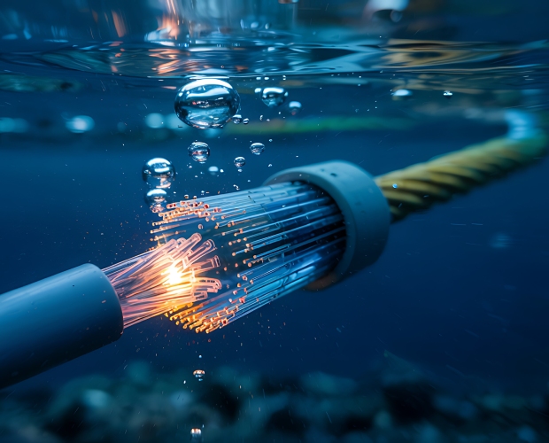 Silhouetted front view of a large military cargo aircraft on a runway during sunset, with its wings and engines casting shadows.